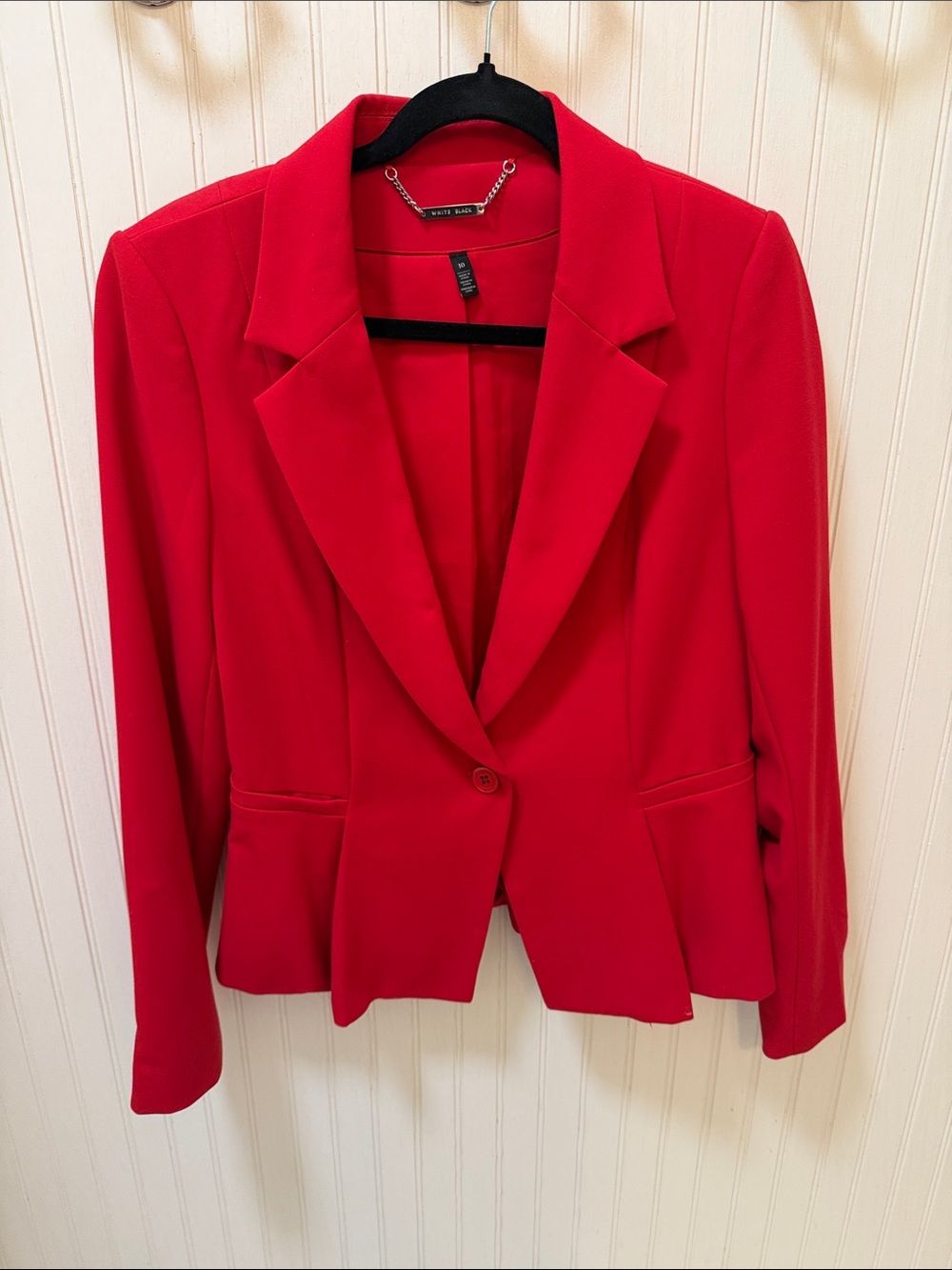 White House Black Market Red Tailored Single-Button Blazer